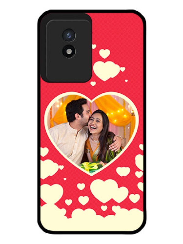 Custom Vivo Y02 Custom Glass Mobile Case - Love Symbols Phone Cover Design