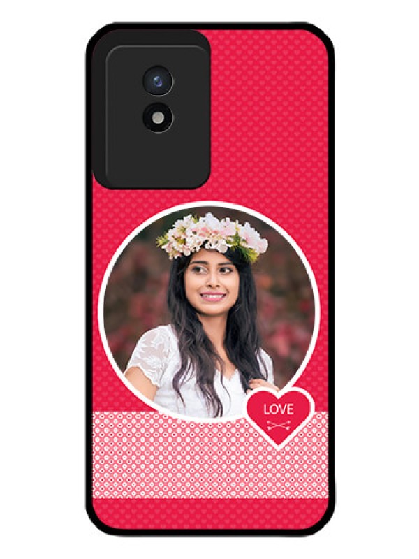 Custom Vivo Y02 Personalised Glass Phone Case - Pink Pattern Design
