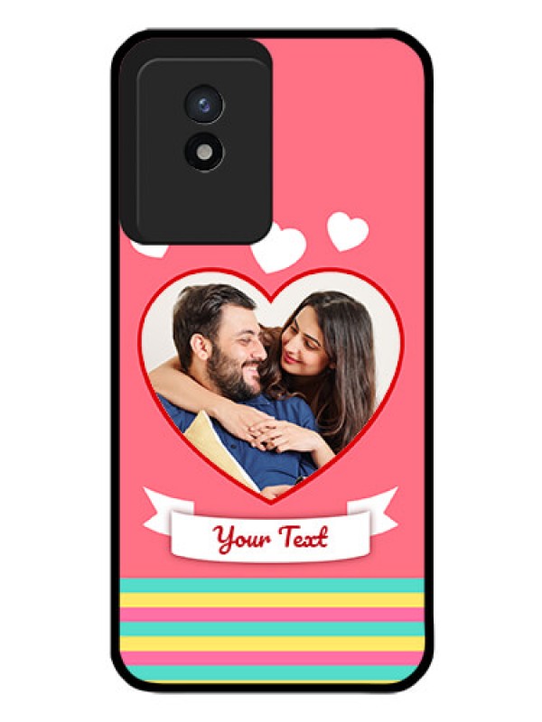 Custom Vivo Y02 Photo Printing on Glass Case - Love Doodle Design