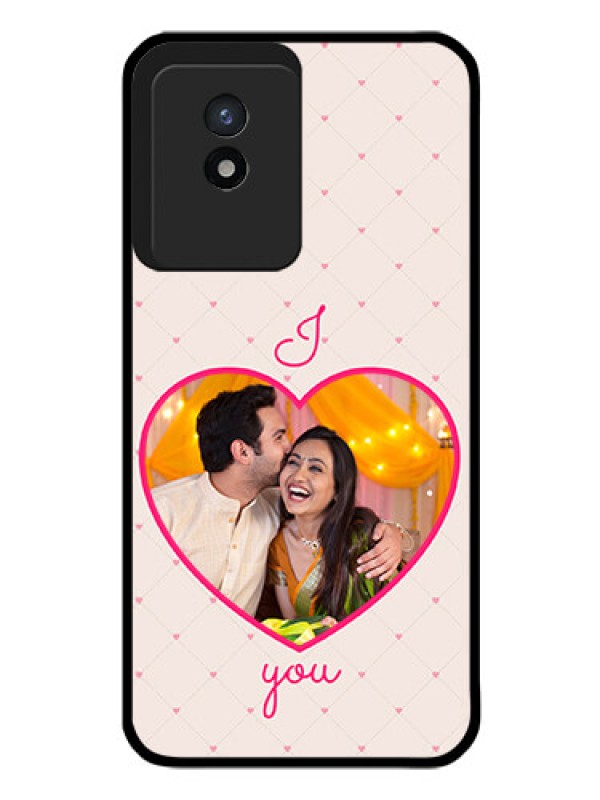 Custom Vivo Y02 Custom Glass Mobile Case - Heart Shape Design