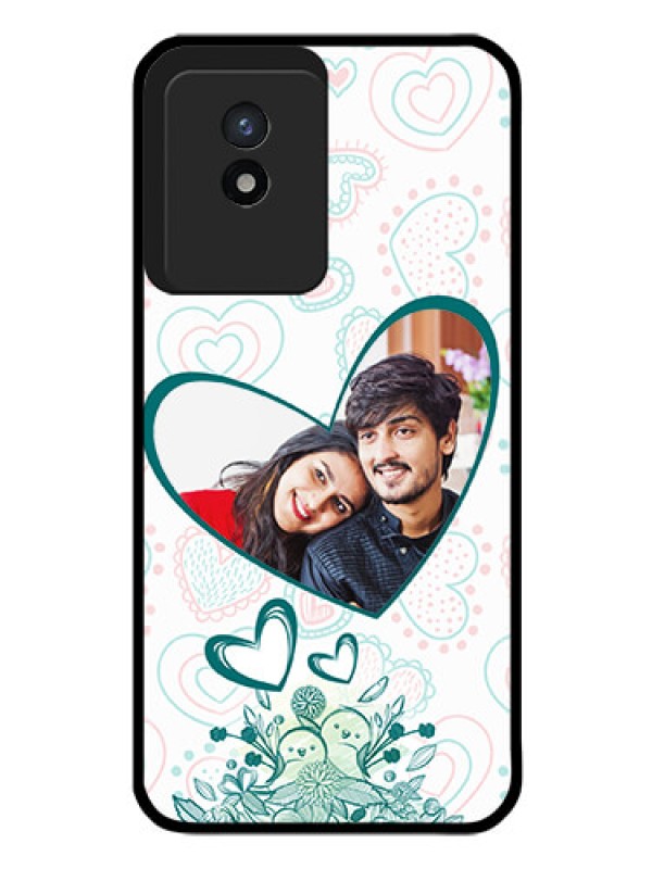 Custom Vivo Y02 Photo Printing on Glass Case - Premium Couple Design