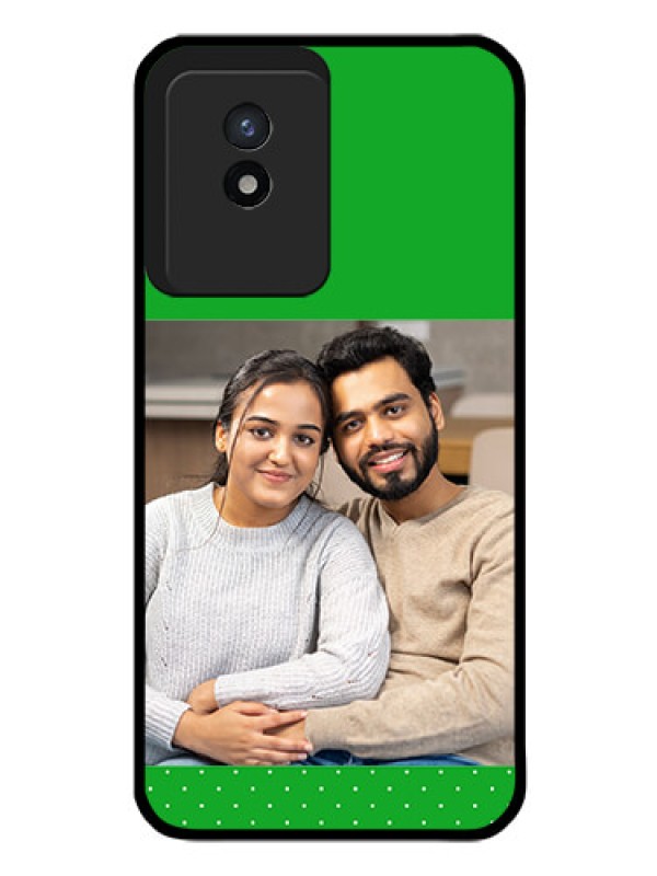 Custom Vivo Y02 Personalized Glass Phone Case - Green Pattern Design