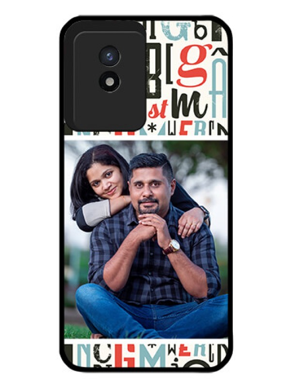 Custom Vivo Y02 Personalized Glass Phone Case - Alphabet Design