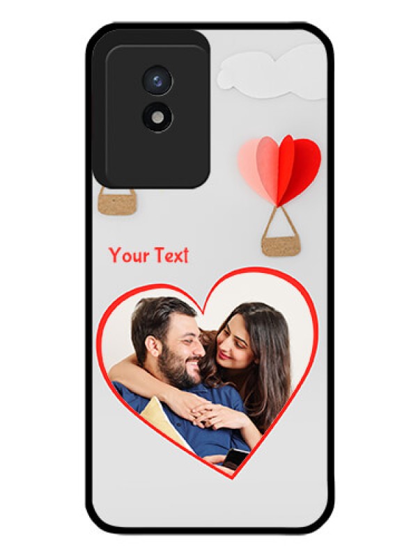 Custom Vivo Y02 Custom Glass Mobile Case - Parachute Love Design