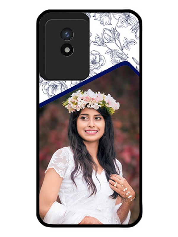 Custom Vivo Y02 Personalized Glass Phone Case - Premium Floral Design
