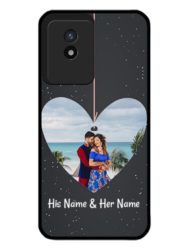 Custom Vivo Y02 Custom Glass Phone Case - Hanging Heart Design