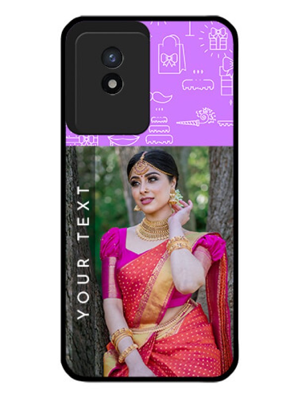 Custom Vivo Y02 Custom Glass Mobile Case - Birthday Icons Design