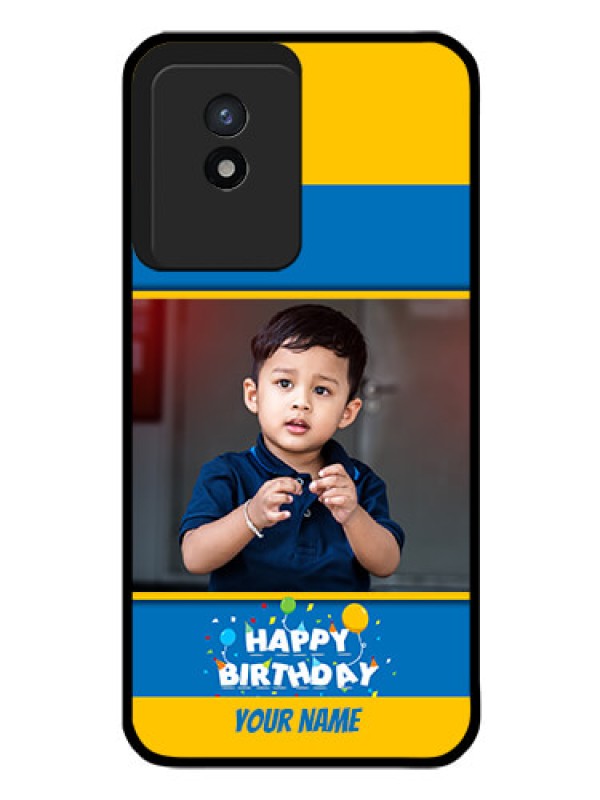 Custom Vivo Y02 Custom Glass Mobile Case - Birthday Wishes Design