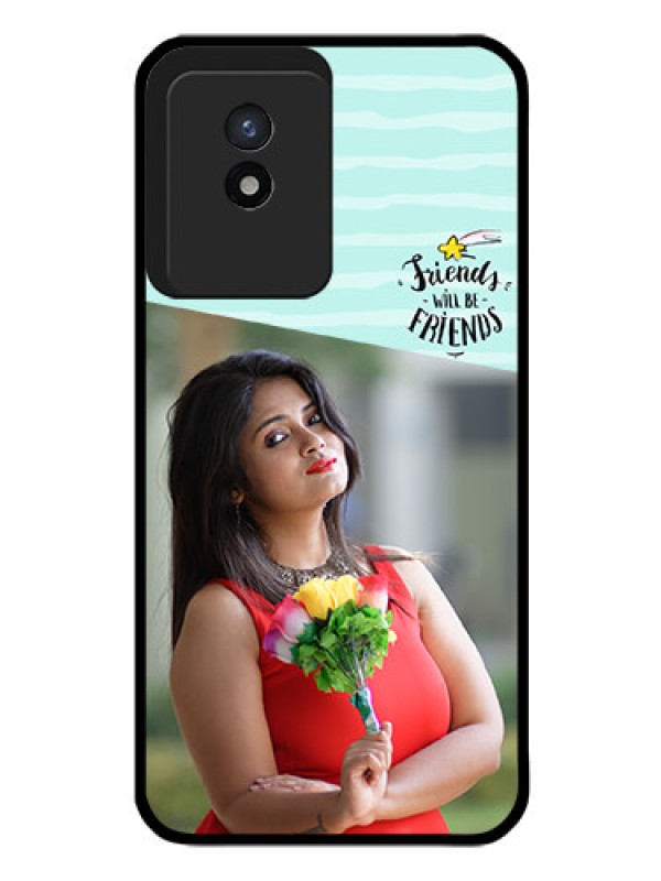 Custom Vivo Y02 Custom Glass Phone Case - Friends Picture Icon Design