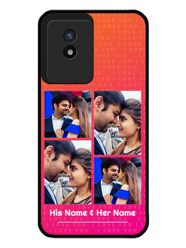 Custom Vivo Y02 Custom Glass Phone Case - I Love You Pink Design