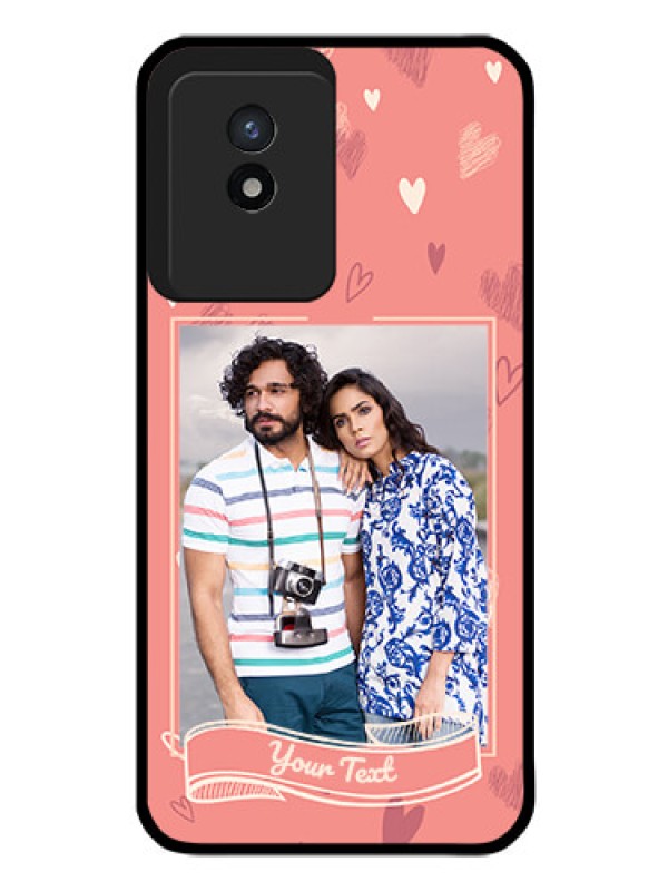 Custom Vivo Y02 Custom Glass Phone Case - Love doodle art Design