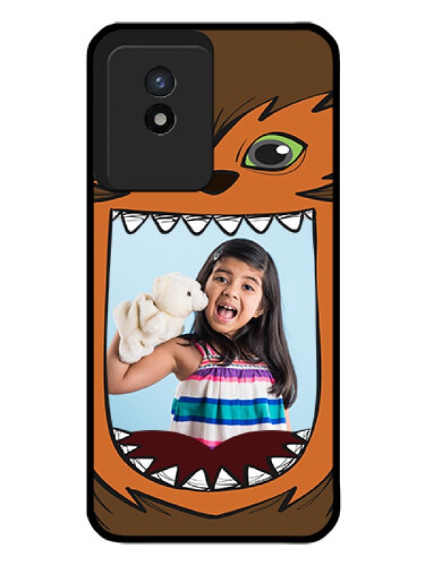 Custom Vivo Y02 Photo Printing on Glass Case - Owl Monster Back Case Design