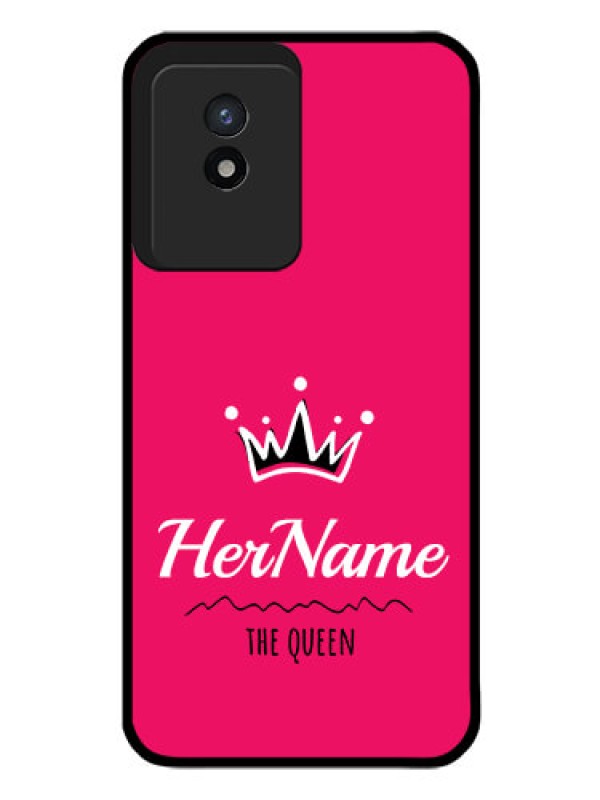 Custom Vivo Y02 Glass Phone Case Queen with Name
