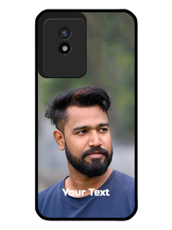 Custom Vivo Y02 Glass Mobile Cover: Photo with Text