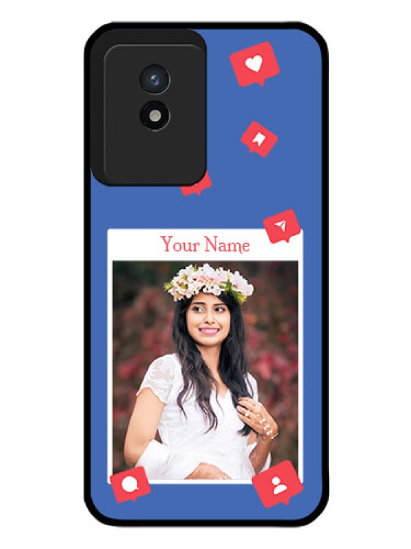 Custom Vivo Y02 Custom Glass Phone Case - Like Share And Comment Design