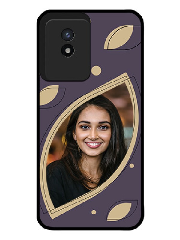 Custom Vivo Y02 Custom Glass Mobile Case - Falling Leaf Design