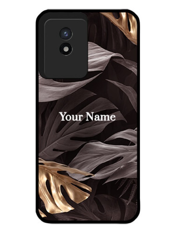 Custom Vivo Y02 Personalised Glass Phone Case - Wild Leaves digital paint Design