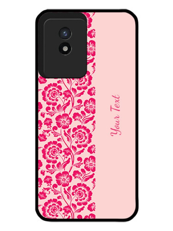 Custom Vivo Y02 Custom Glass Phone Case - Attractive Floral Pattern Design
