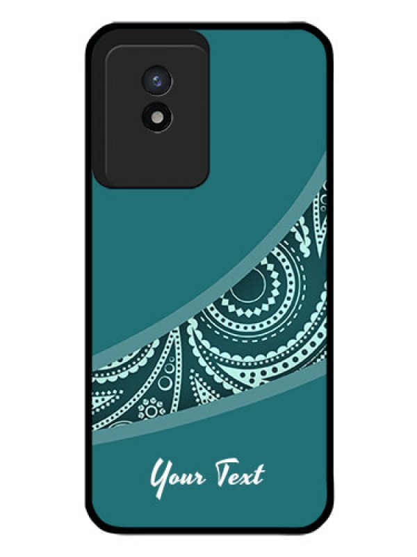 Custom Vivo Y02 Photo Printing on Glass Case - semi visible floral Design