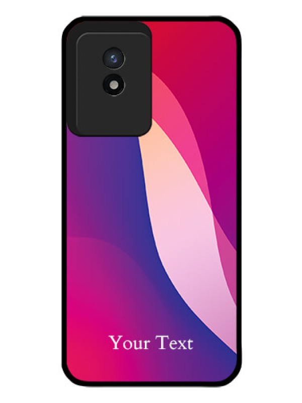 Custom Vivo Y02 Personalized Glass Phone Case - Digital abstract Overlap Design