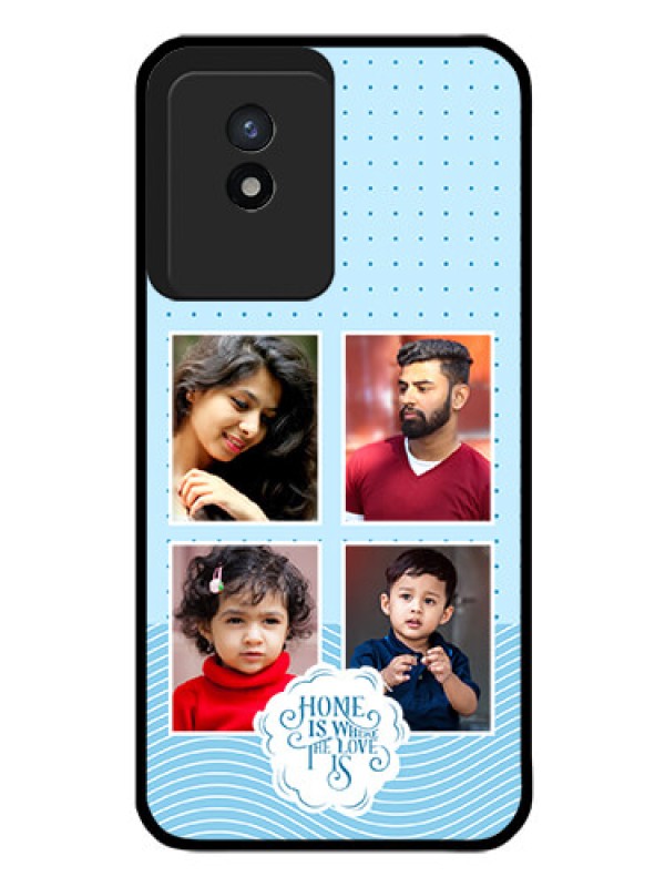 Custom Vivo Y02 Custom Glass Phone Case - Cute love quote with 4 pic upload Design