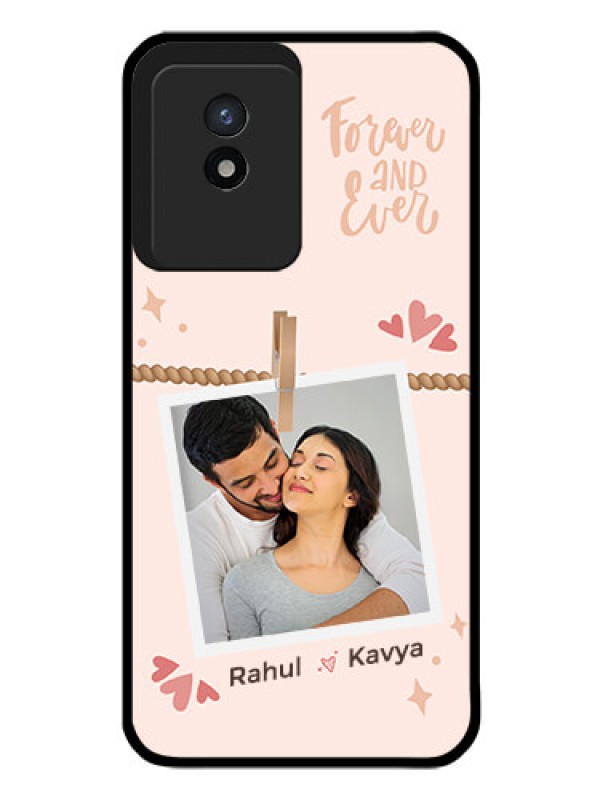 Custom Vivo Y02 Custom Glass Phone Case - Forever and ever love Design