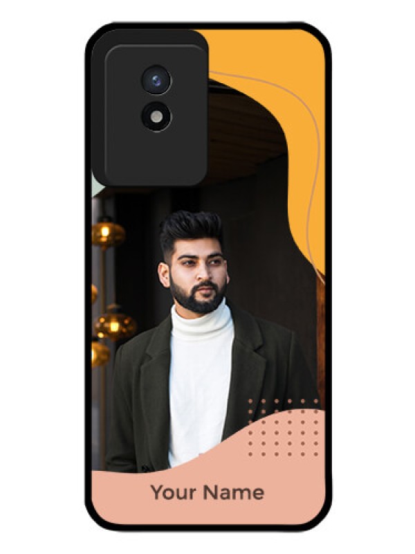 Custom Vivo Y02 Personalized Glass Phone Case - Tri-coloured overlay design