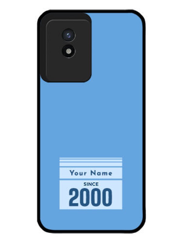Custom Vivo Y02 Custom Glass Mobile Case - Custom Year of birth Design