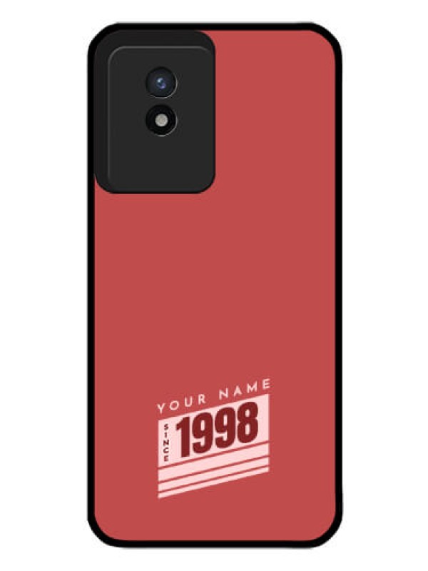 Custom Vivo Y02 Custom Glass Phone Case - Red custom year of birth Design