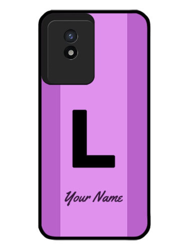 Custom Vivo Y02 Custom Glass Phone Case - Tricolor custom text Design