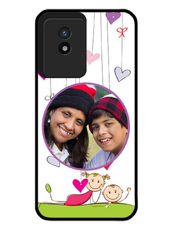 Custom Vivo Y02T Photo Printing on Glass Case - Cute Kids Phone Case Design