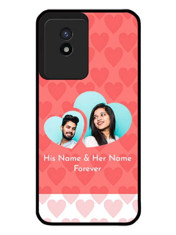Custom Vivo Y02T Personalized Glass Phone Case - Couple Pic Upload Design
