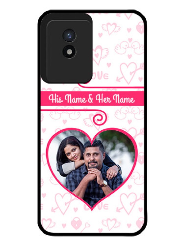 Custom Vivo Y02T Personalized Glass Phone Case - Heart Shape Love Design