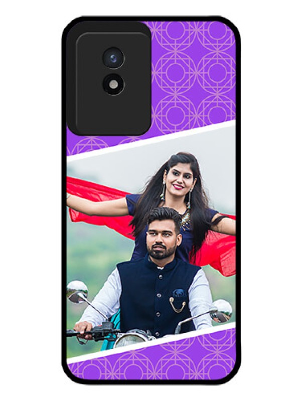 Custom Vivo Y02T Custom Glass Phone Case - Violet Pattern Design