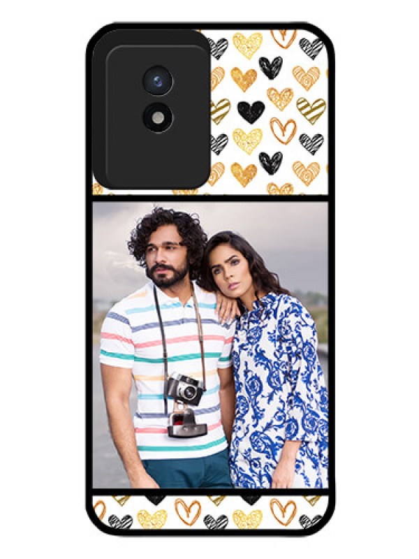 Custom Vivo Y02T Photo Printing on Glass Case - Love Symbol Design