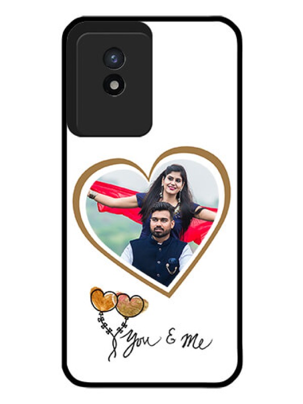 Custom Vivo Y02T Custom Glass Mobile Case - You & Me Design