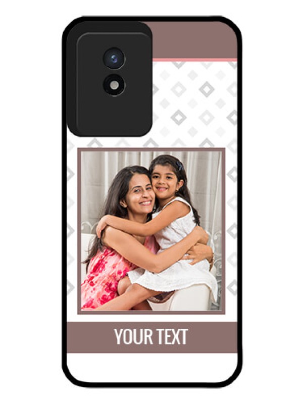 Custom Vivo Y02T Photo Printing on Glass Case - Simple Diamond Design