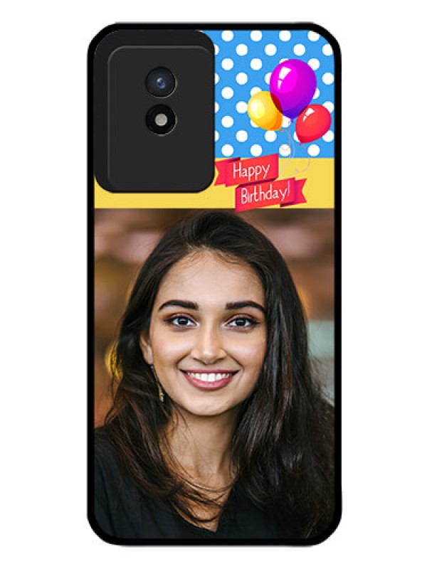 Custom Vivo Y02T Custom Glass Mobile Case - Happy Birthday Design