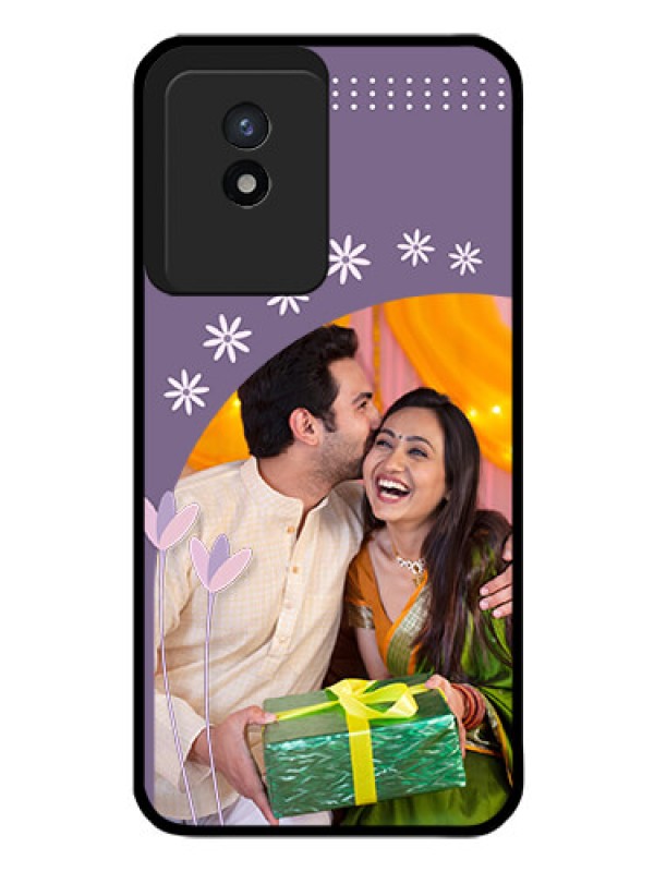 Custom Vivo Y02T Custom Glass Mobile Case - Lavender flowers design