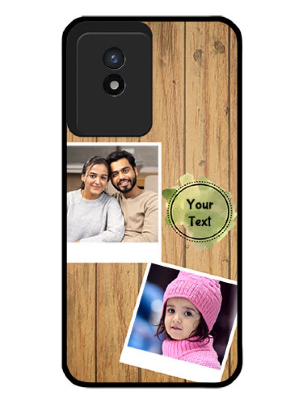 Custom Vivo Y02T Custom Glass Phone Case - Wooden Texture Design