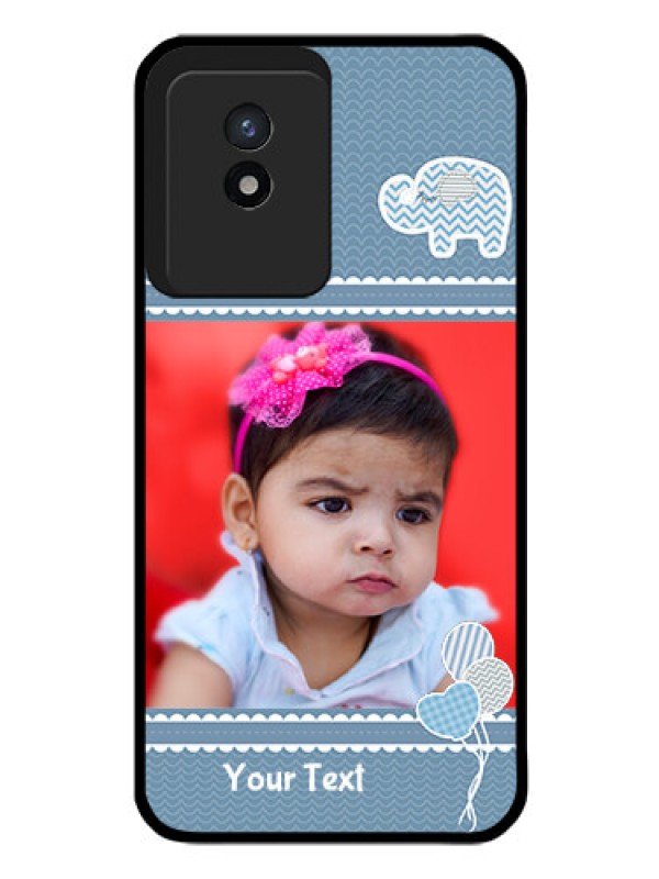 Custom Vivo Y02T Photo Printing on Glass Case - with Kids Pattern Design