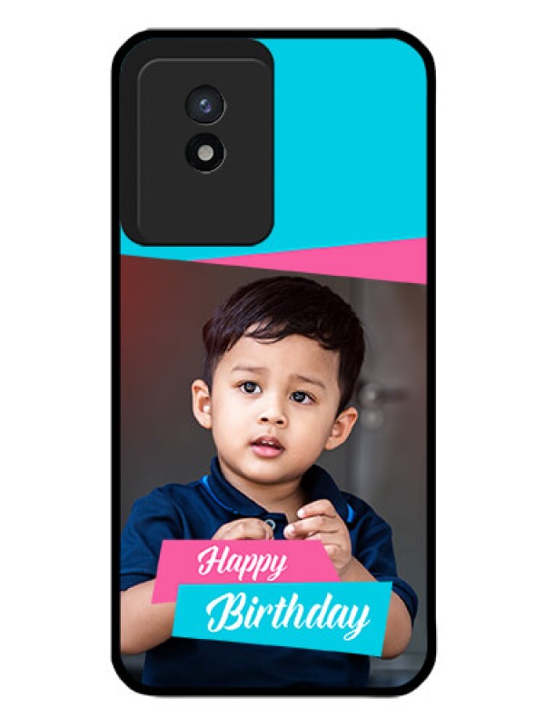 Custom Vivo Y02T Personalized Glass Phone Case - Image Holder with 2 Color Design