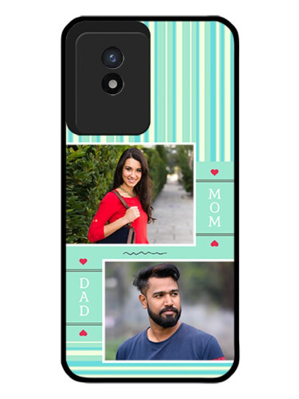 Custom Vivo Y02T Custom Glass Phone Case - Mom & Dad Pic Design
