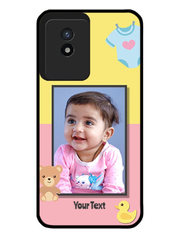 Custom Vivo Y02T Photo Printing on Glass Case - Kids 2 Color Design