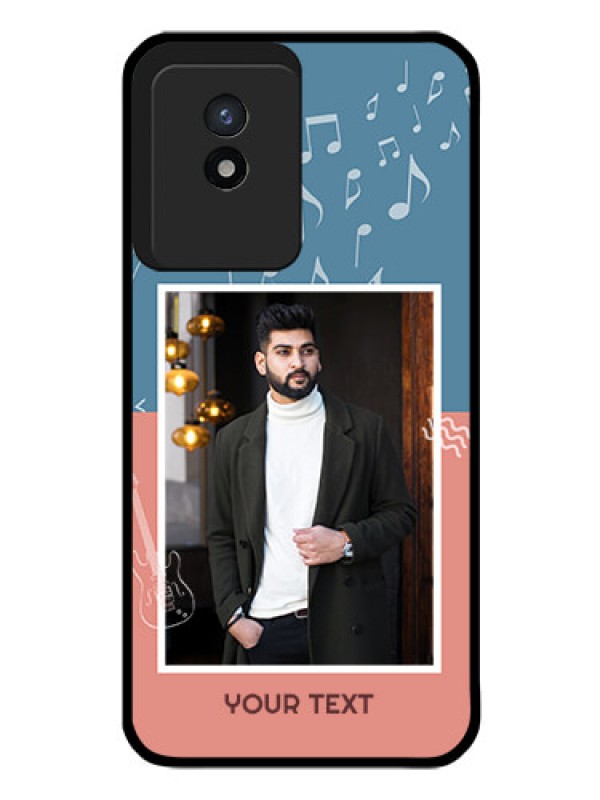 Custom Vivo Y02T Photo Printing on Glass Case - with Color Musical Note Design