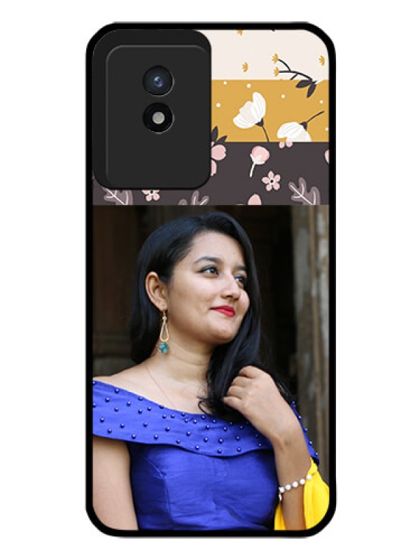 Custom Vivo Y02T Custom Glass Phone Case - Stylish Floral Design