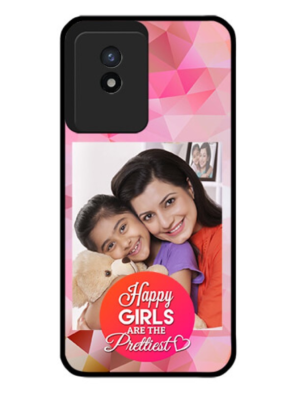 Custom Vivo Y02T Photo Printing on Glass Case - Abstract Triangle Design