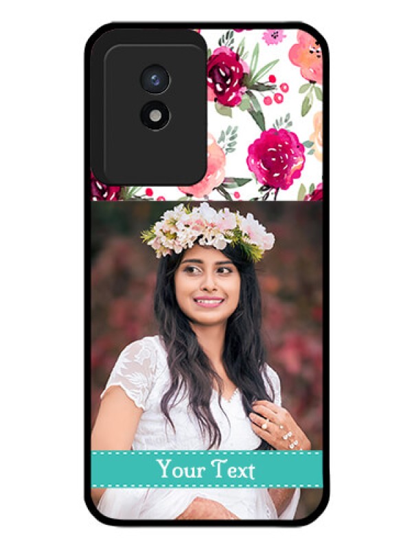 Custom Vivo Y02T Custom Glass Phone Case - Watercolor Floral Design