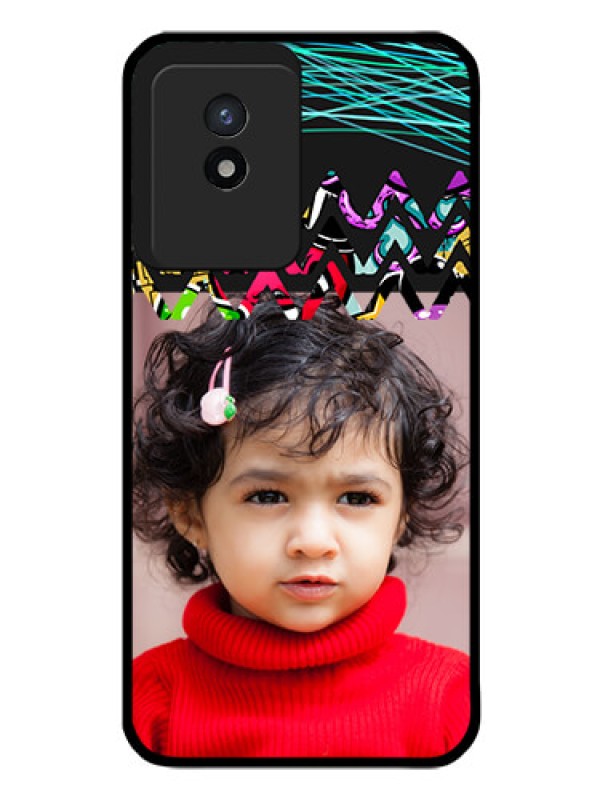 Custom Vivo Y02T Personalized Glass Phone Case - Neon Abstract Design