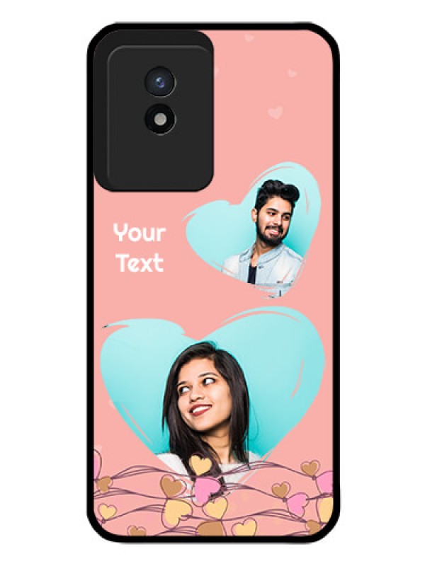Custom Vivo Y02T Custom Glass Mobile Case - Love Doodle Design